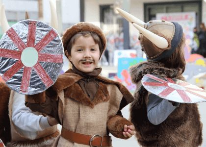 smiling viking children