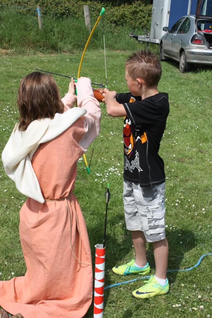 Learning archery at a Viking festival