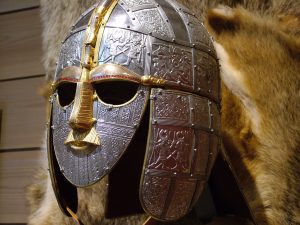 Replica of the helmet from the Sutton Hoo ship-burial 1, England