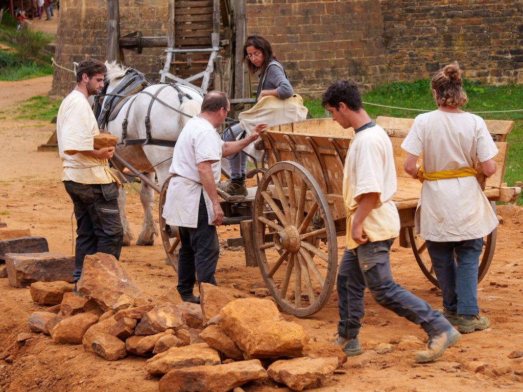 Workers at Guedelon Castle