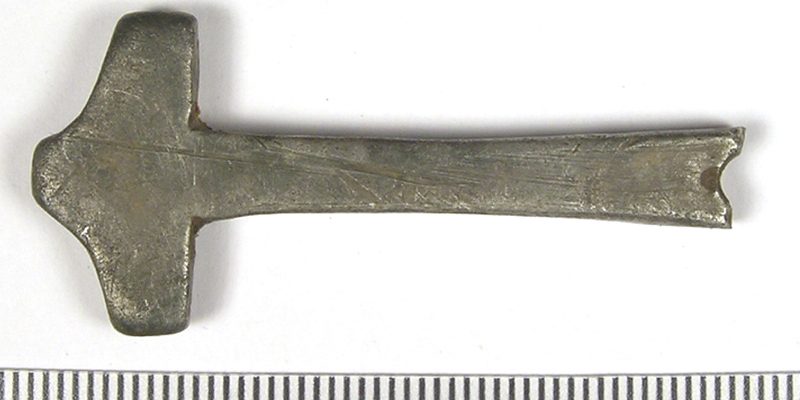a silver Thor's hammer pendant from the Longtown area, Cumbria