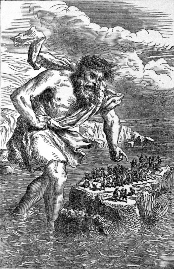 The giant Suttungr confronts dwarves