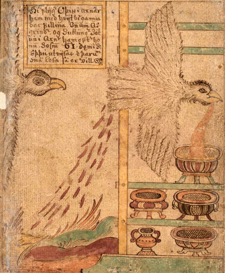 Two eagles in the story of the Mead of Poetry (Odrerir)