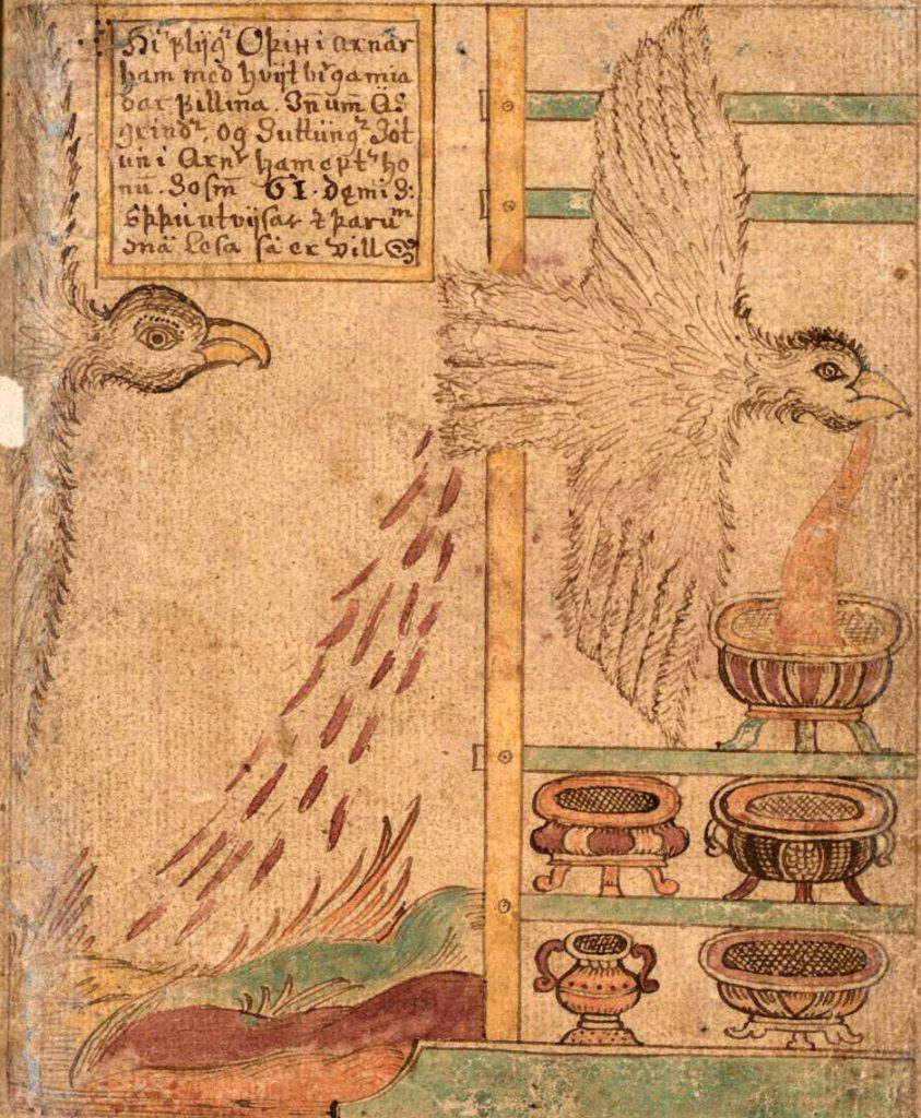 Two eagles in the story of the Mead of Poetry (Odrerir) where Odin steals the Mead of Poetry