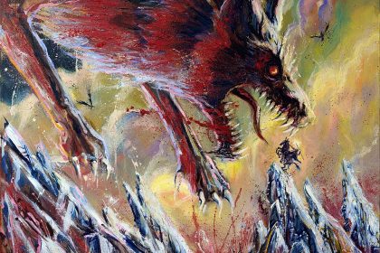 At Ragnarok, the end of the world, Fenrir swallows Odin.