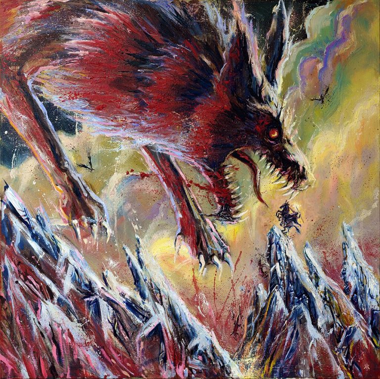 At Ragnarok, the end of the world, Fenrir swallows Odin.