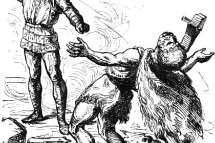 Thor battles Hrungnir. Ludwig Pietsch (1824-1911), Public domain, via Wikimedia Commons