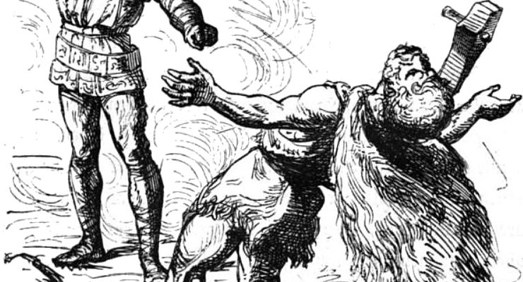 Thor battles Hrungnir. Ludwig Pietsch (1824-1911), Public domain, via Wikimedia Commons