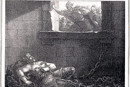Ragnar Lodthrok's death, Hugo Hamilton, Public domain, via Wikimedia Commons