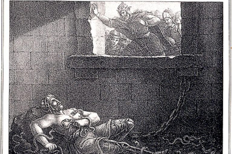 Ragnar Lodthrok's death, Hugo Hamilton, Public domain, via Wikimedia Commons