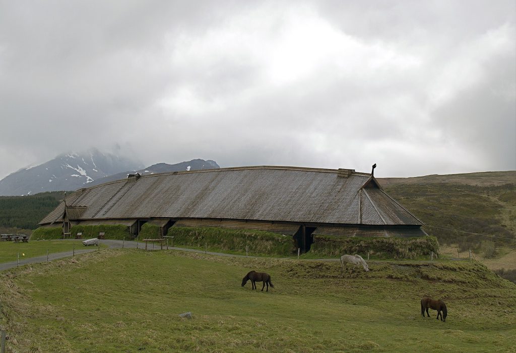 The reconstructed chieftain's longhouse at Borg in Norway, the kind of building Asgard Alaska membership helps us raise
