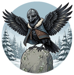 Hrafnkell Stone-Perch, original Viking artwork from Asgard Alaska (Alaska Viking Menagerie)