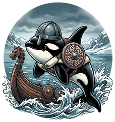 Ormhval the Escort, original Viking artwork from Asgard Alaska (Alaska Viking Menagerie)