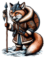 Rødrev the Sly, original Viking artwork from Asgard Alaska (Alaska Viking Menagerie)
