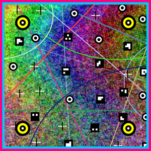 Dense calibration test pattern for checking print placement (testing only)